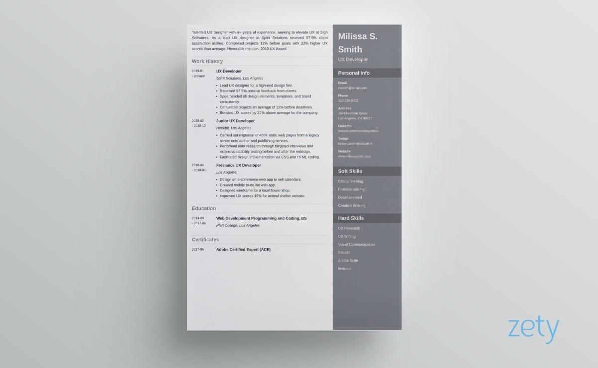visual resume templates enfold