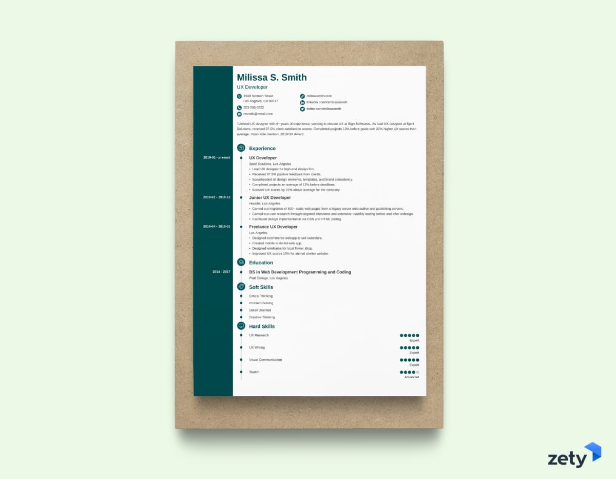 visual resume templates concept