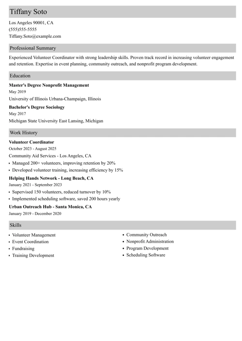 sample resume example