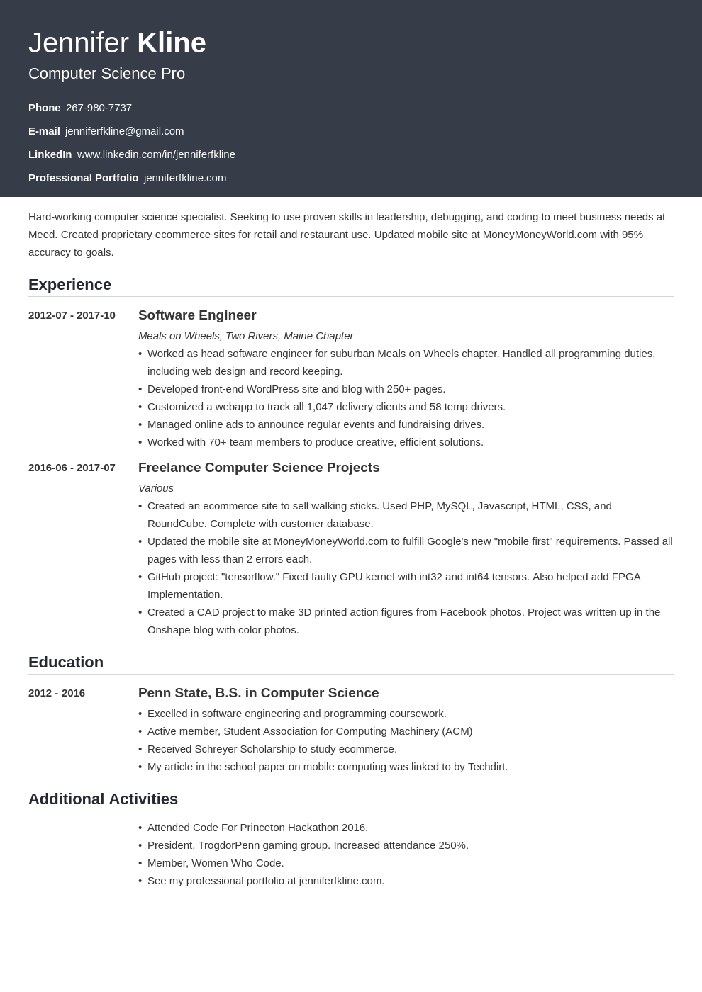 How to List Volunteer Work Experience on a Resume Example