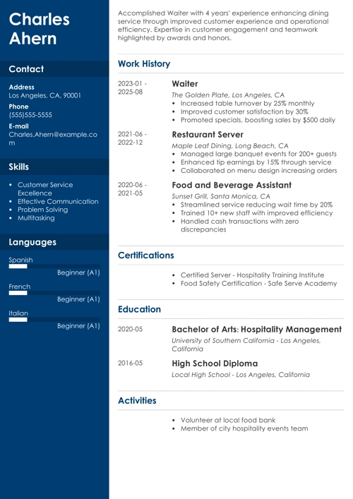 sample resume example