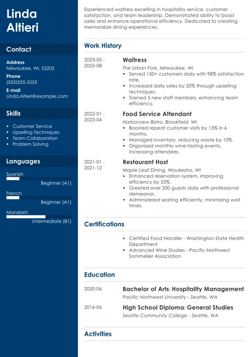 A comparison between a simple resume and an attractive, well-organized resume created with the Zety resume builder, showcasing the Cubic resume template with a slim, full-color header section and a two-column layout that highlights the candidate's contact information and proficiencies on the right-hand side of the page.