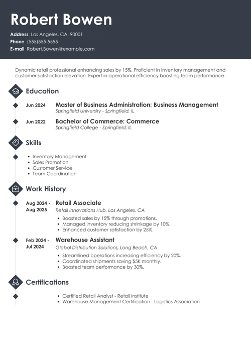 walmart  resume example