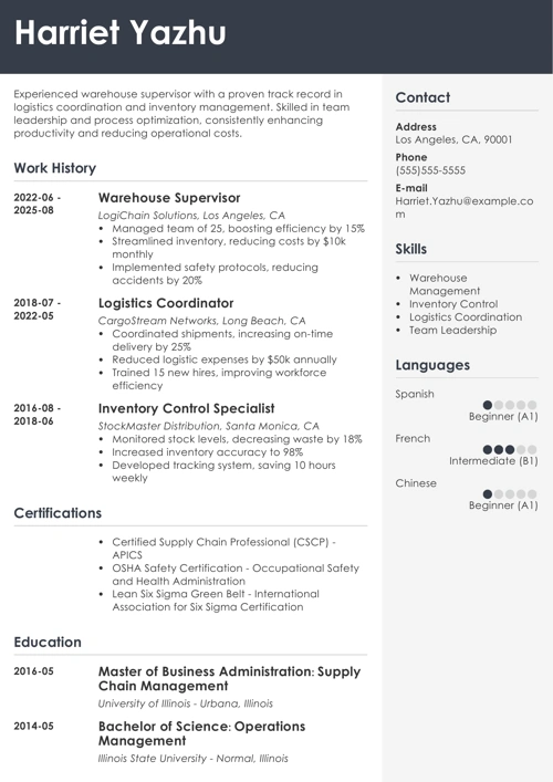 sample resume example
