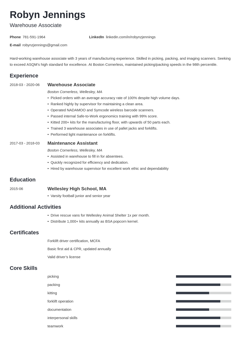 casual-general-warehouse-objective-resume-customer-service-executive