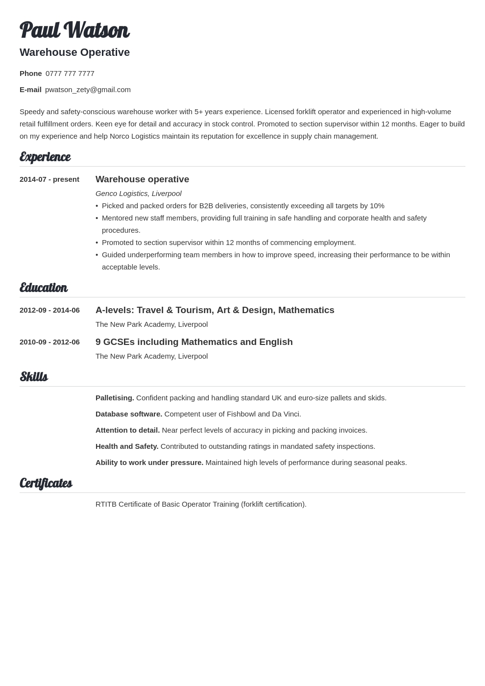 warehouse-operative-cv-example-for-a-warehouse-worker