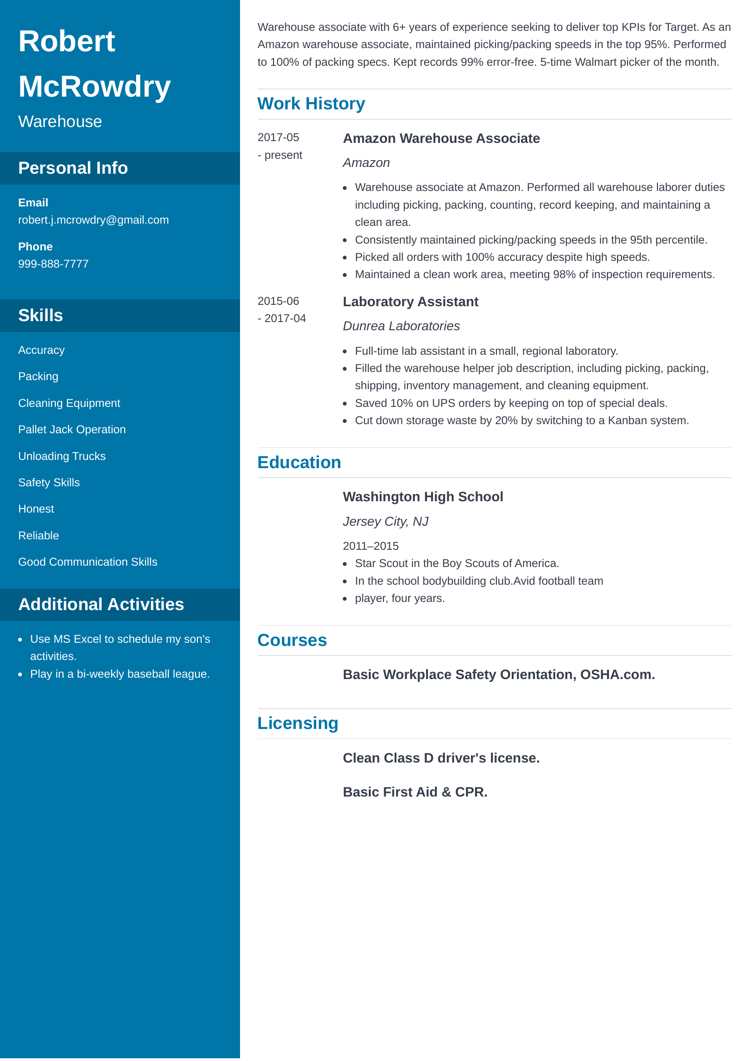 Warehouse Worker Resume Examples (+ Skills & More)