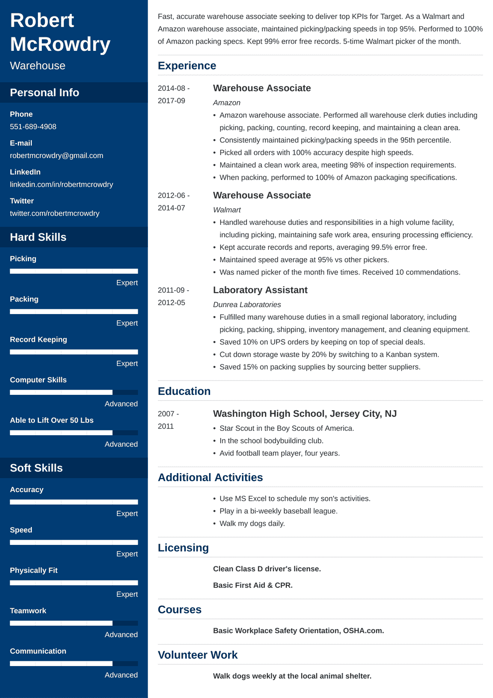 Warehouse Worker Resume Examples (+ Skills & More)