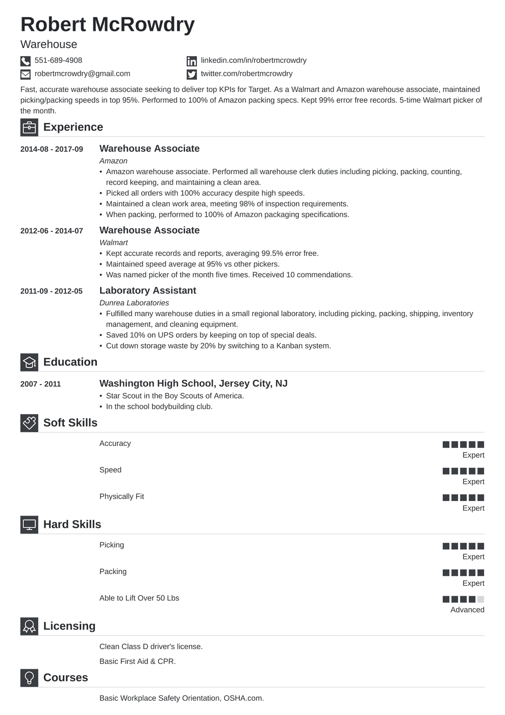 Warehouse Worker Resume Examples (+ Skills & More)