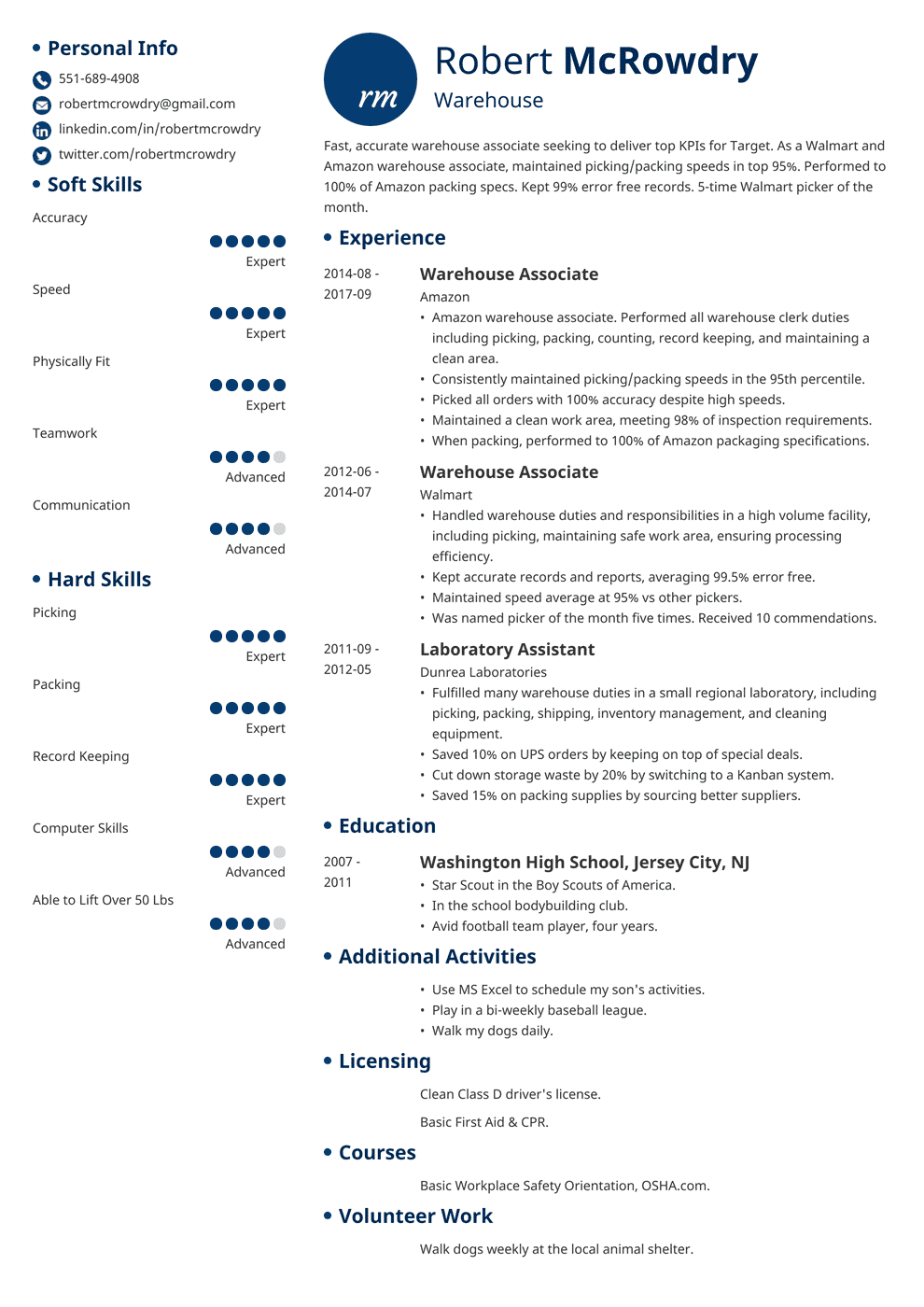 Warehouse Worker Resume Examples (+ Skills & More)