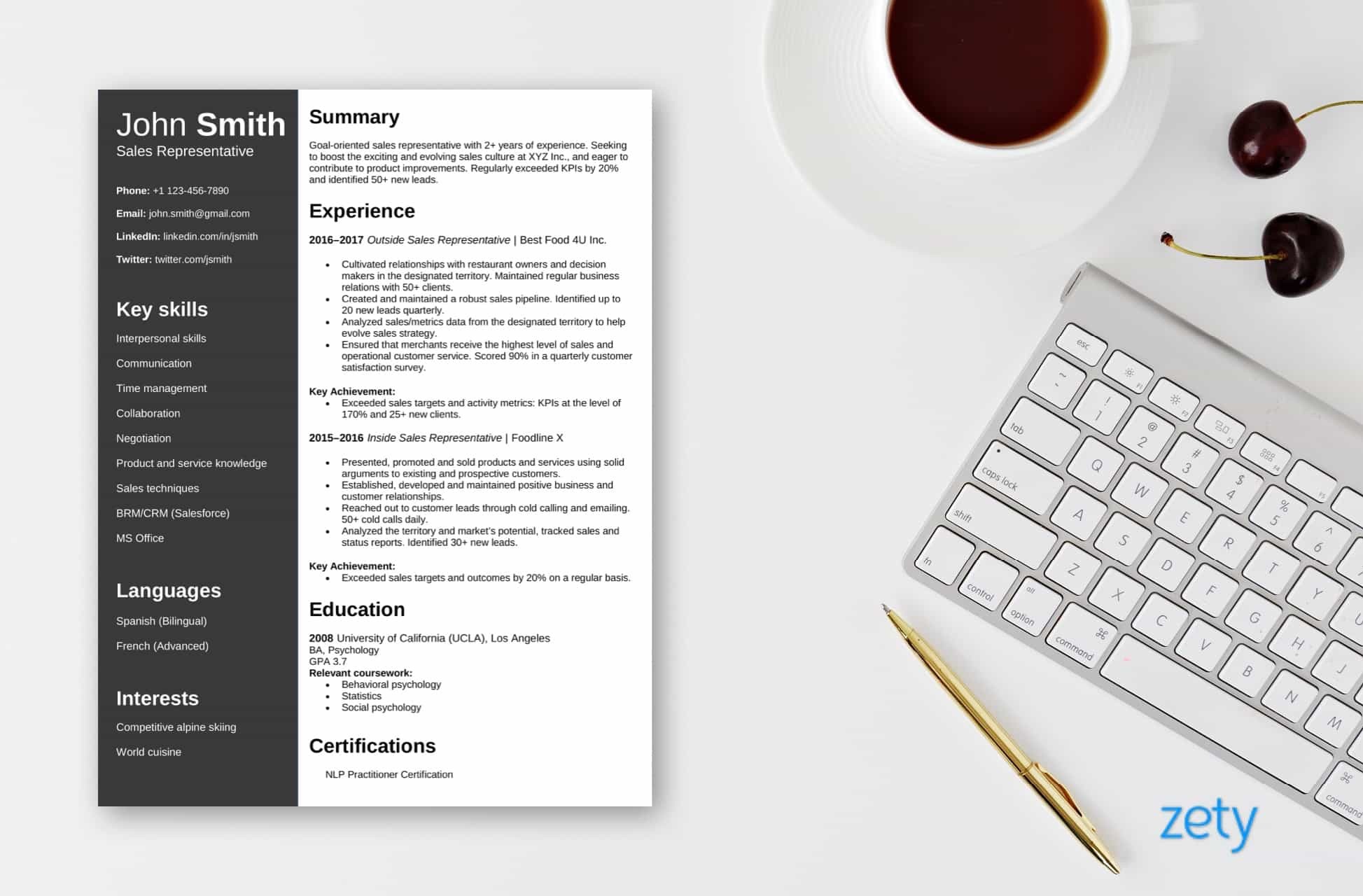 Free Resume Template by Zety