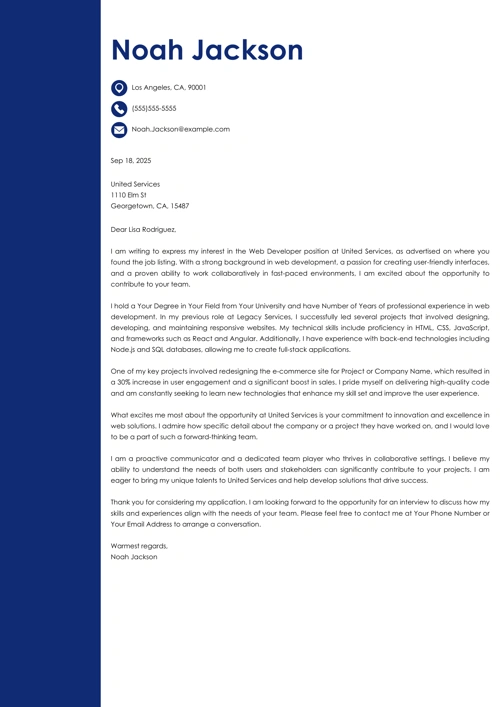 sample cover letter example