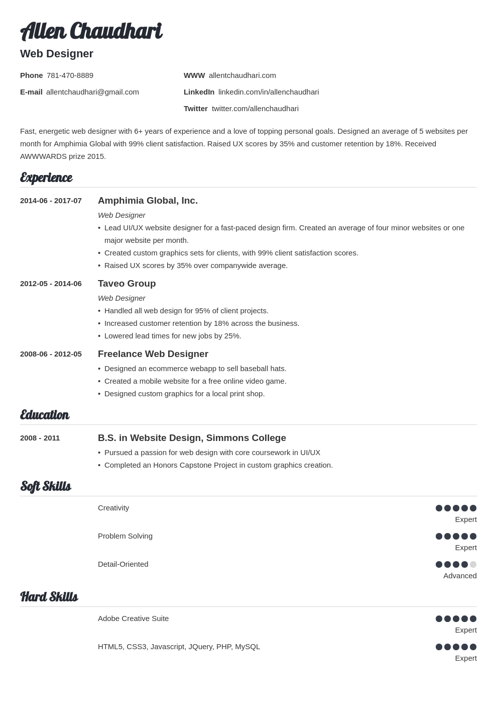 how to include capstone project in resume