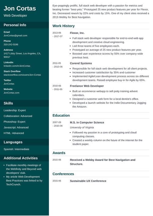 Resume Length example