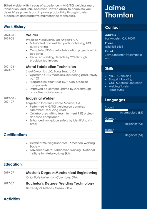 sample resume example