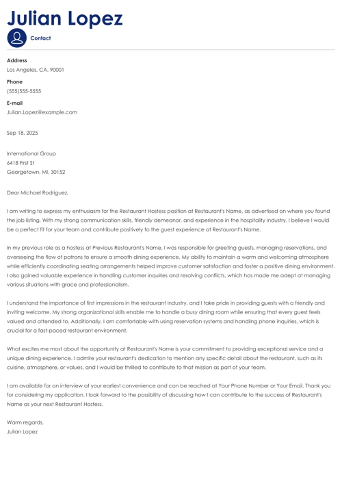 sample cover letter example