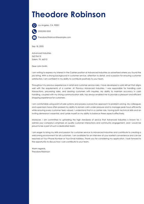 sample cover letter example