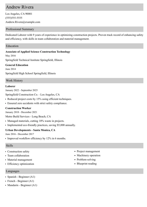 sample resume templates