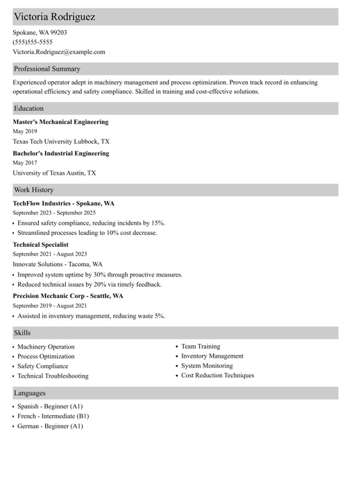 sample resume example