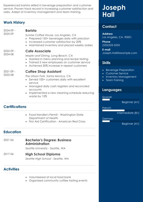 sample resume example