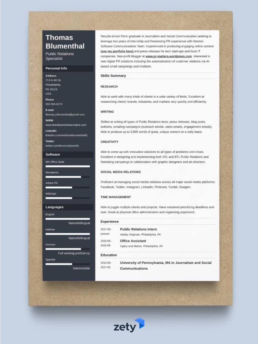 functional resume example