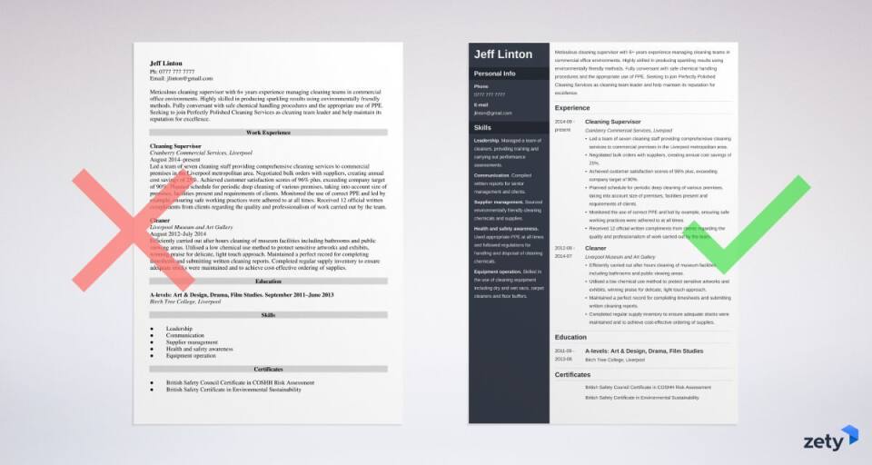 sample CV example