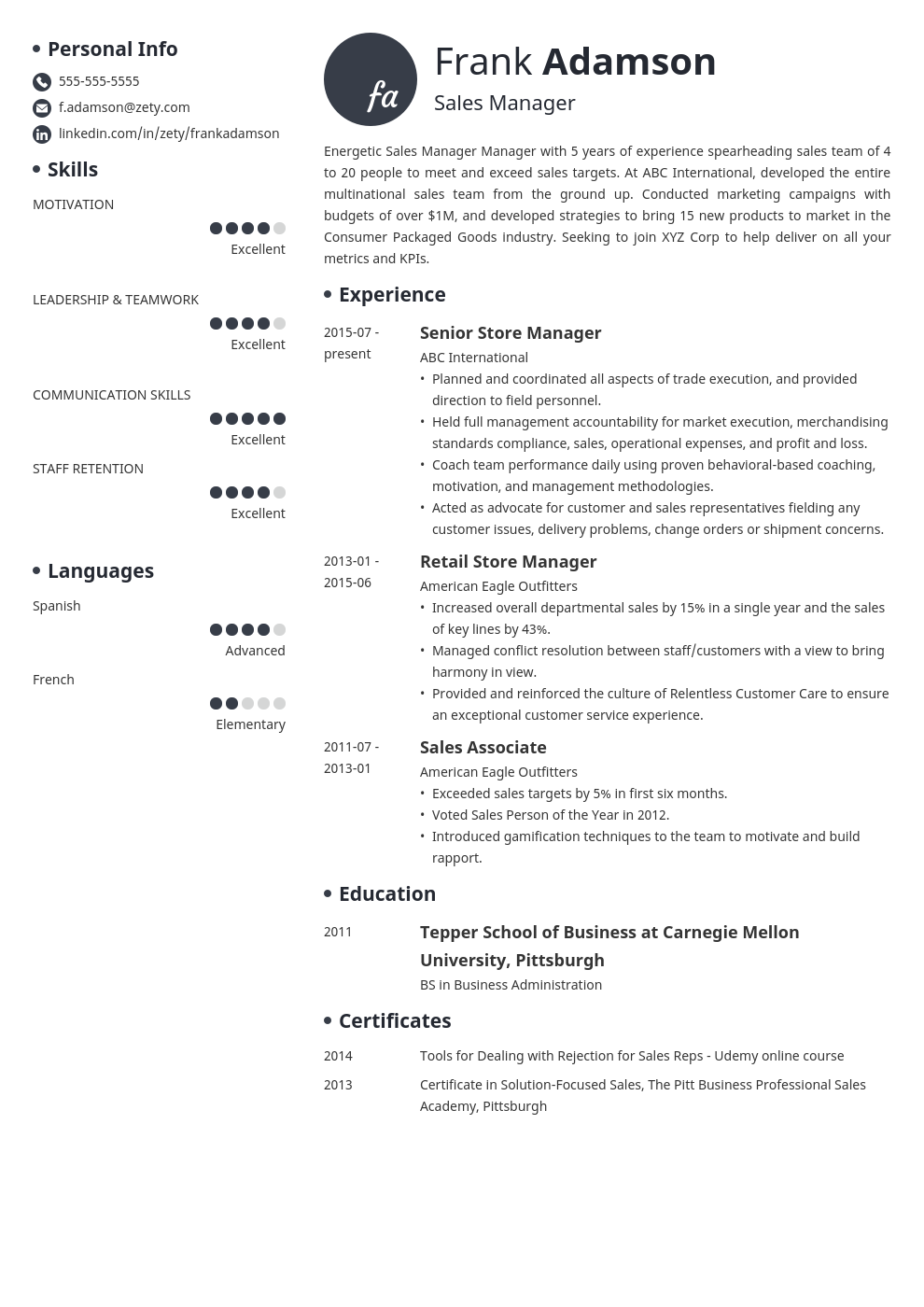 personal information on a cv resume