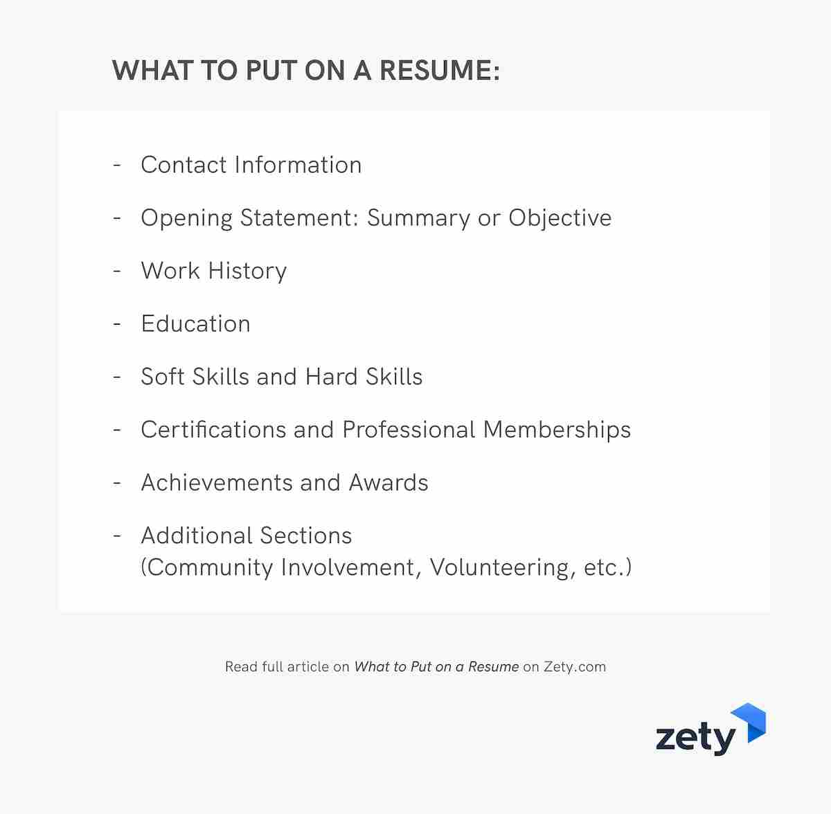 does a resume contain