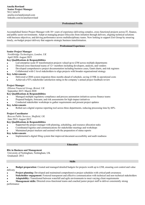 cv sample