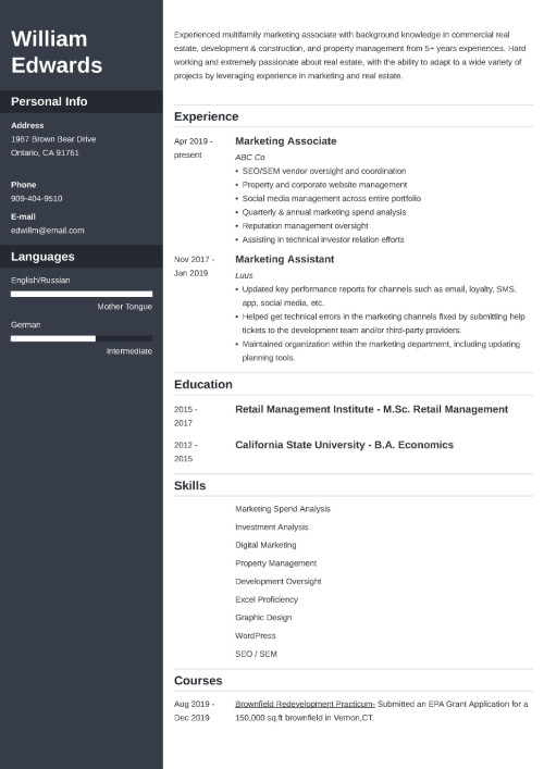 sample resume templates