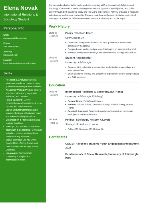 CV example by Zety UK
