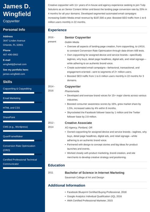 writing skill on resume