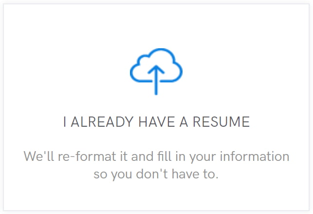 Zety resume upload feature