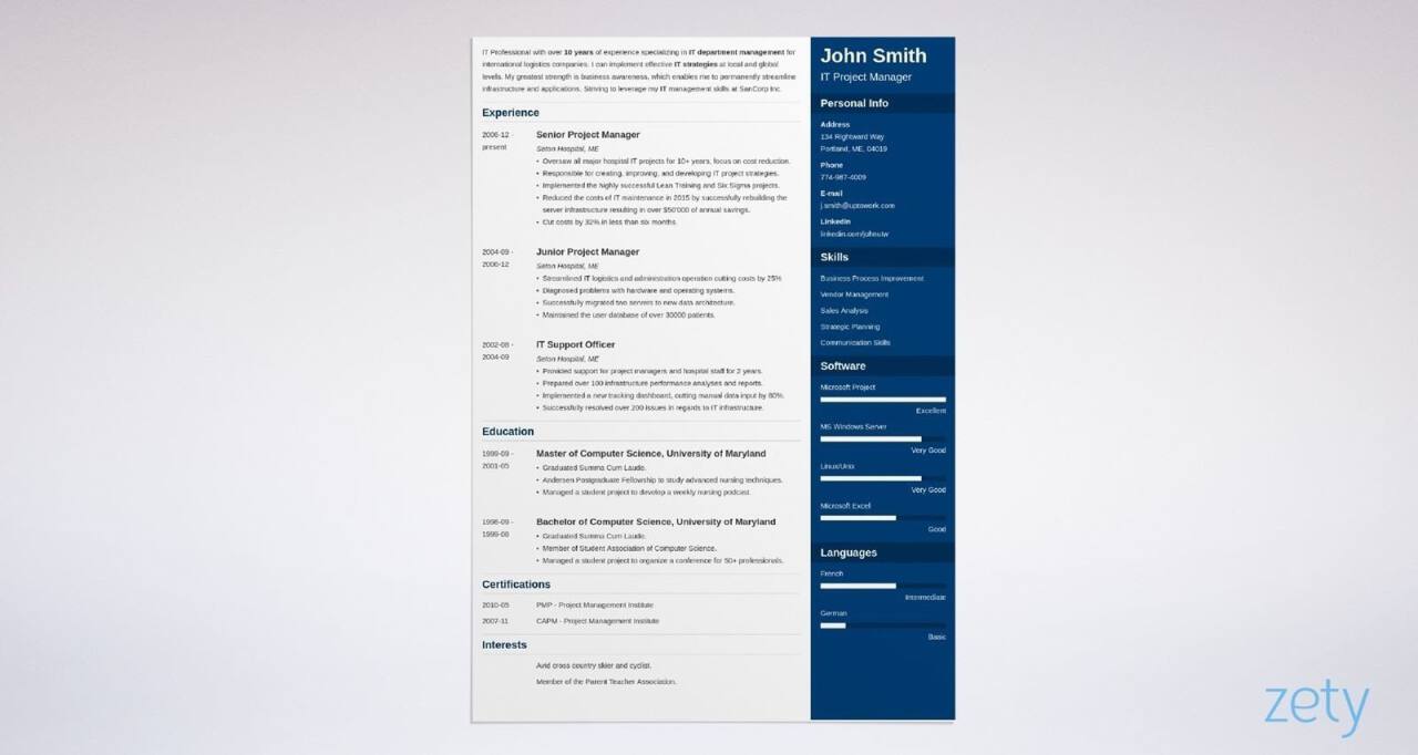 modern cv templates