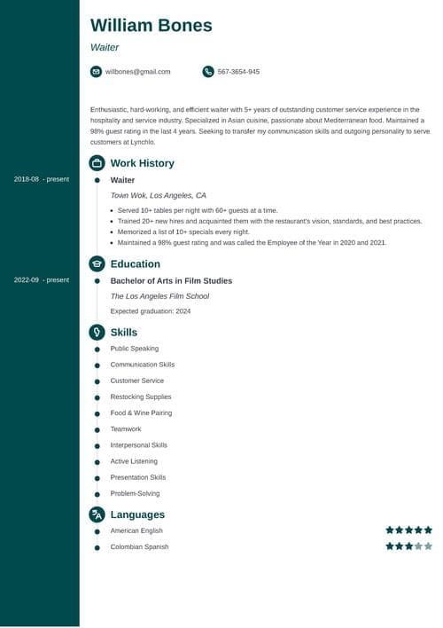 resume sample made with Zety resume builder
