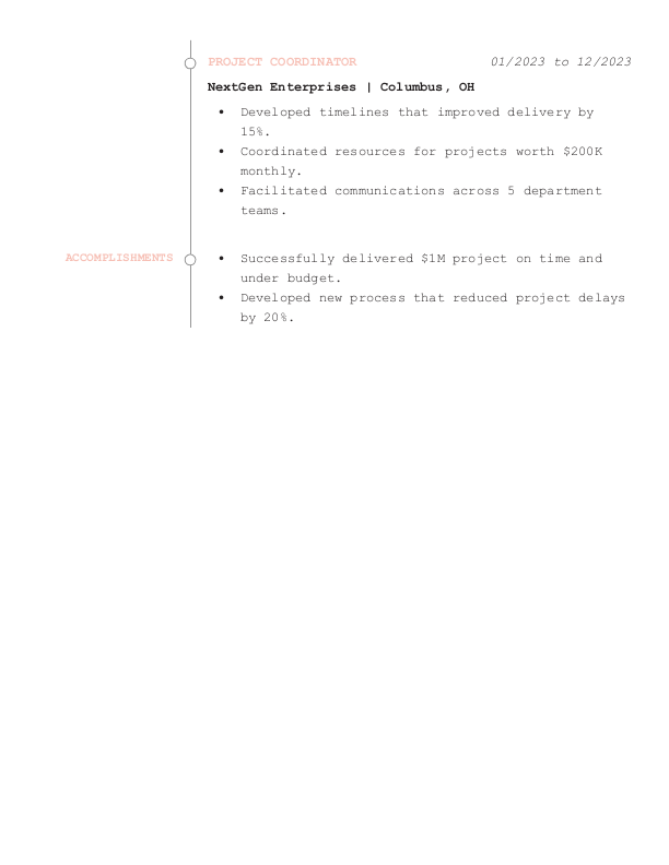 Creative Program Manager Resume Template: Pink color-2