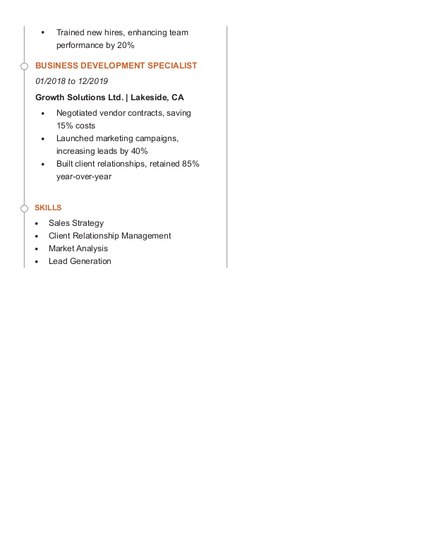 Creative Sales Consultant Resume Template: Orange color-2