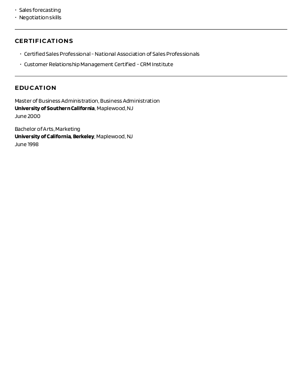 Creative Sales Representative Resume Template: Red color-2