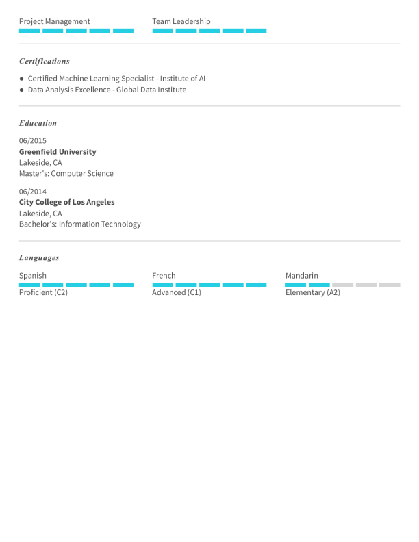 Elegant Student Resume Template: Blue color-2