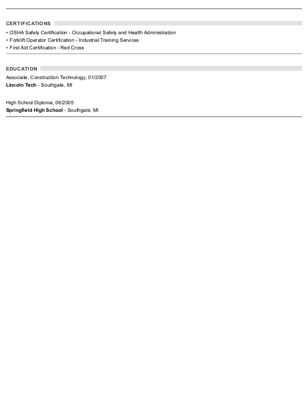 Modern Laborer Resume Template: Gray color-2