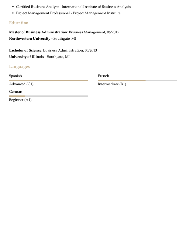 Simple Assistant General Manager Resume Template: Yellow color-2