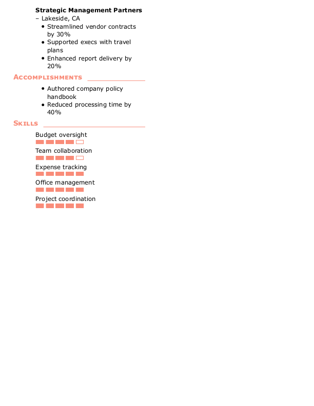 Simple Office Administrator Resume Template: Pink color-2