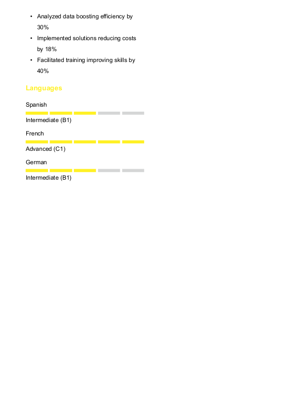 Simple Senior Associate Resume Template Template Yellow Color 1