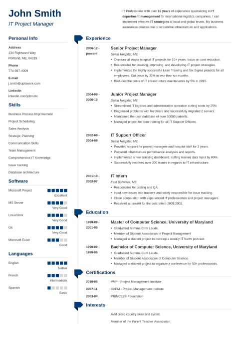 Free Resume Templates for Every - Muse 2 Classic Blue Navy 172@1x 